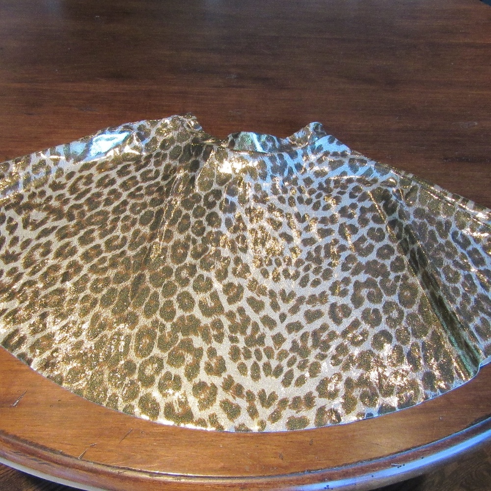 BlackMilk Shiny Animal Print Circle Skater Skirt S